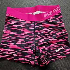 Nike Pro women's 3 inch shorts size medium pink & black
